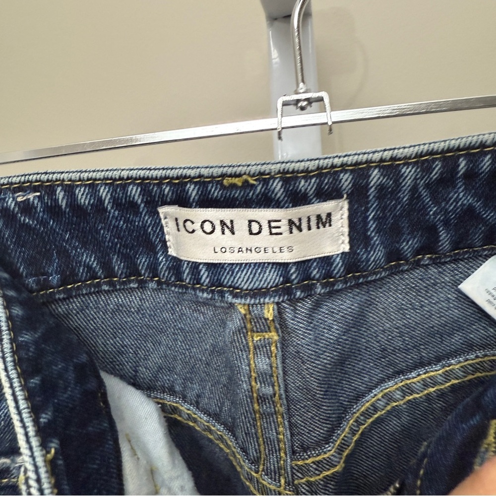 ICON DENIM LOS ANGELES Distressed Wide Leg Jeans in Blue SIZE 23 - Picture 2 of 6